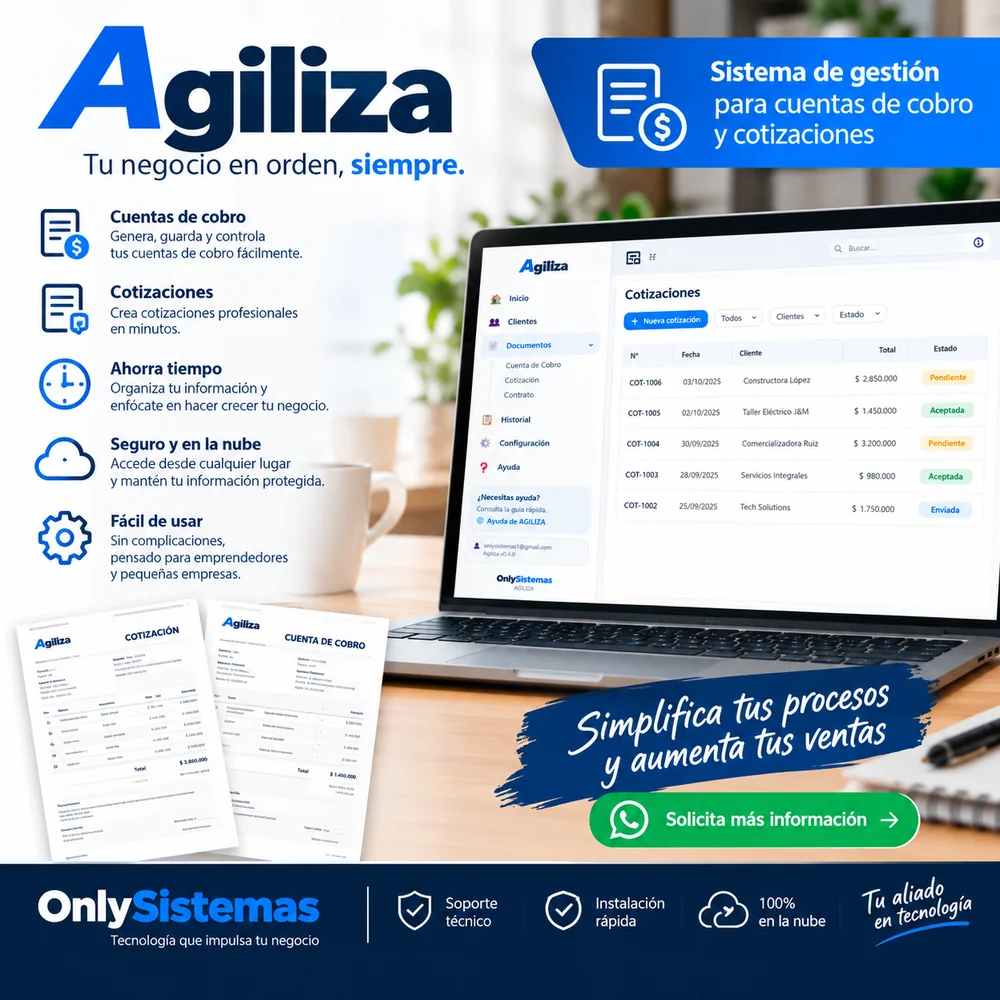 Agiliza: sistema de gestión para cuentas de cobro y cotizaciones